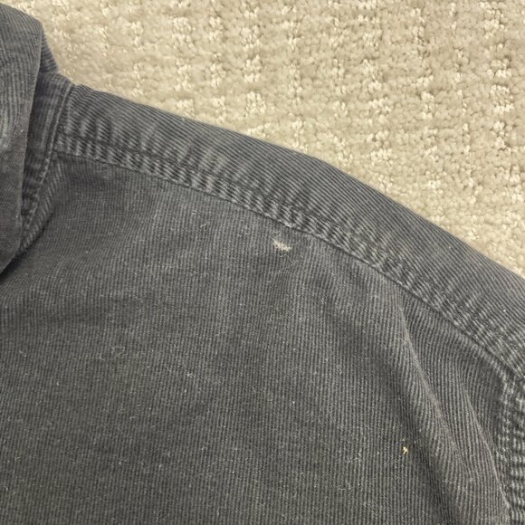 Retreat Black Corduroy Button Up Oxford Shirt Mens Large Retro Outdoor Camp - Picture 6 of 13